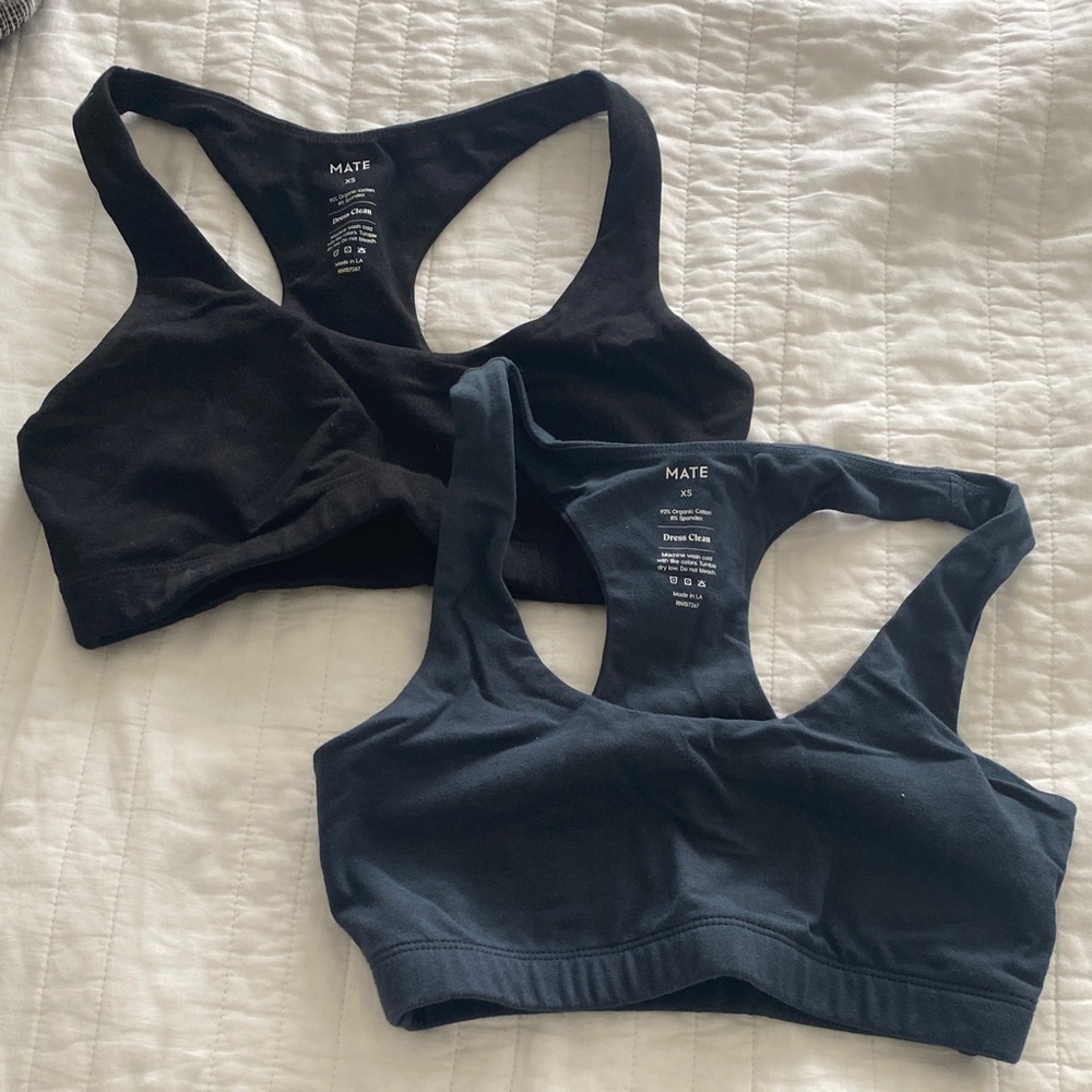 Women's Black and Navy Organic Cotton Sports Bras